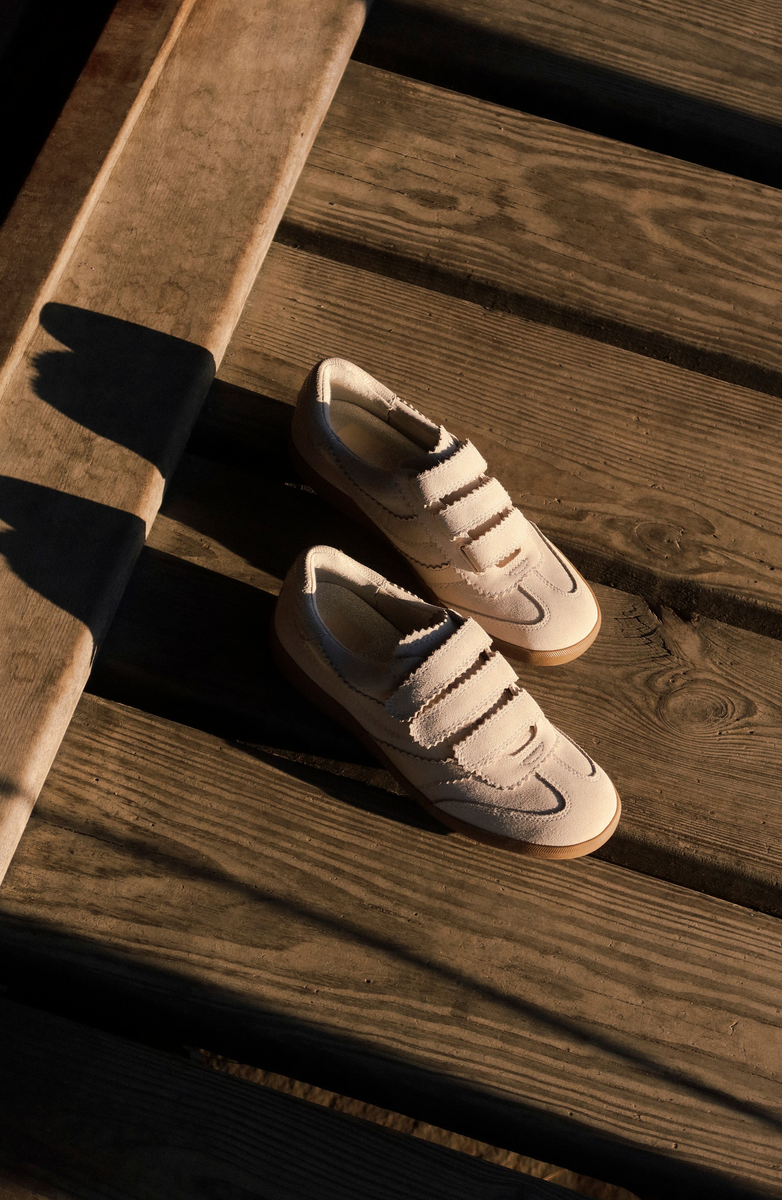Merit Leather Velcro Sneaker, Alternate, color, WHITE/GOLD LEATHER