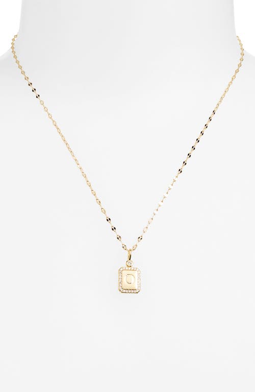 Leith Initial Pendant Necklace In O- Clear- Gold