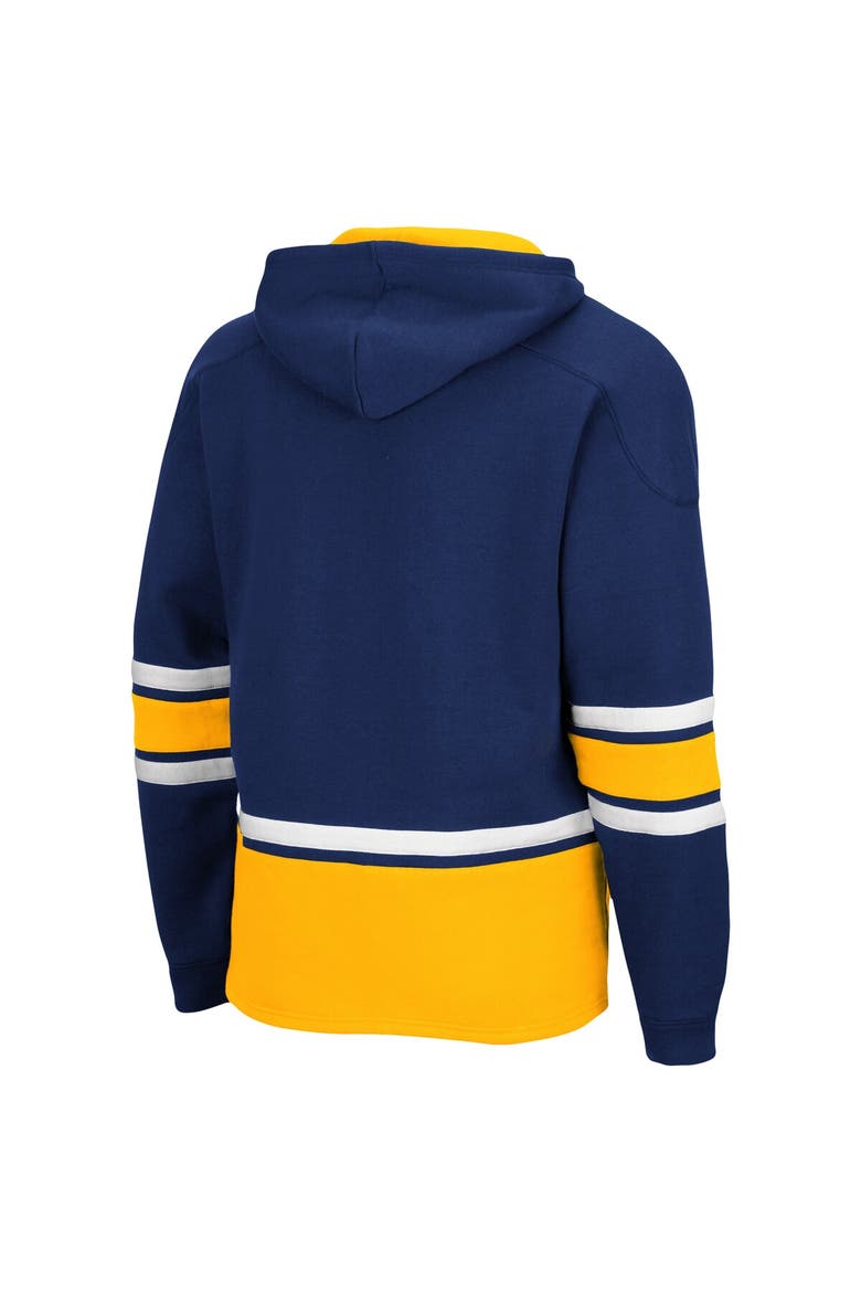 Men's Colosseum Navy West Virginia Mountaineers Lace Up 3.0 Pullover Hoodie, Alternate, color, Navy