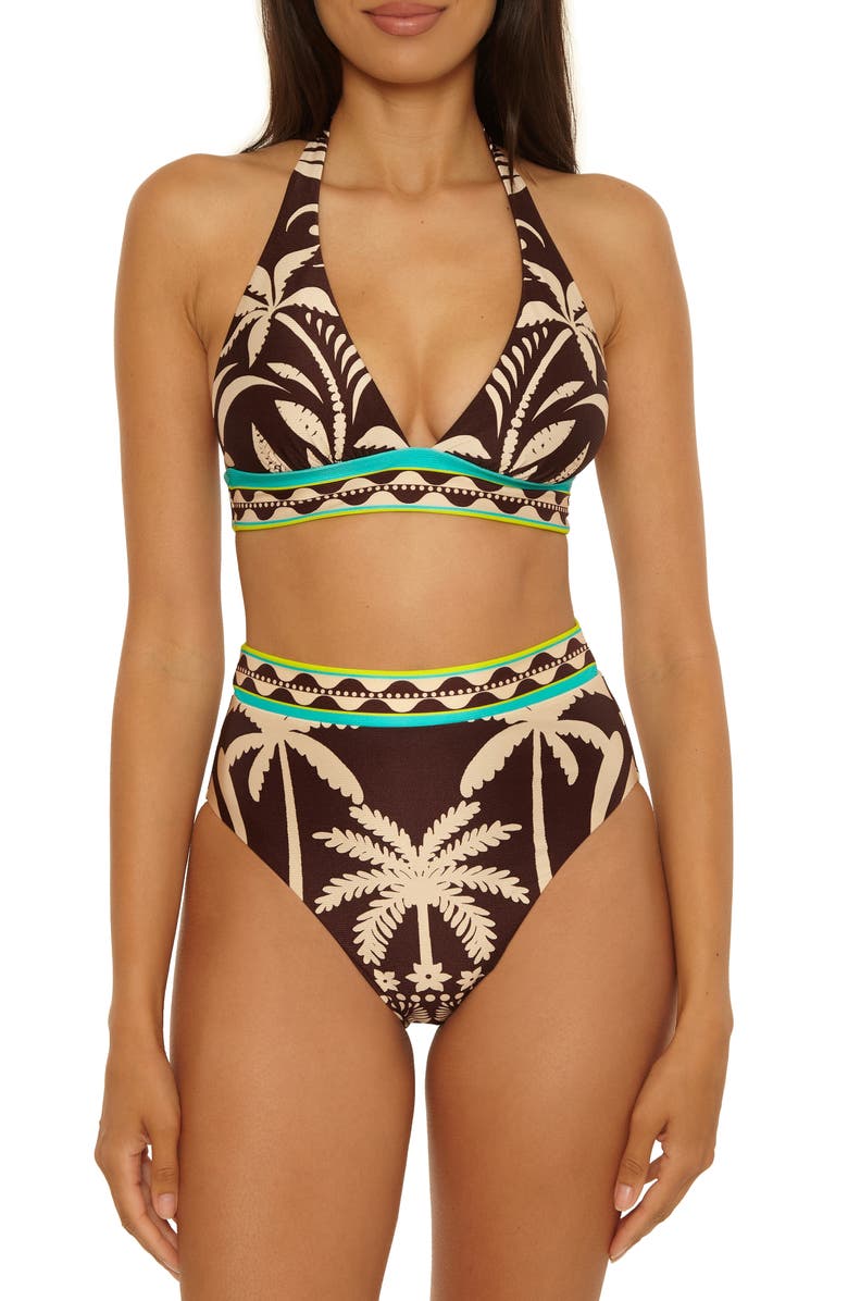 Trina Turk Syros Banded Halter Bikini Top, Alternate, color, 