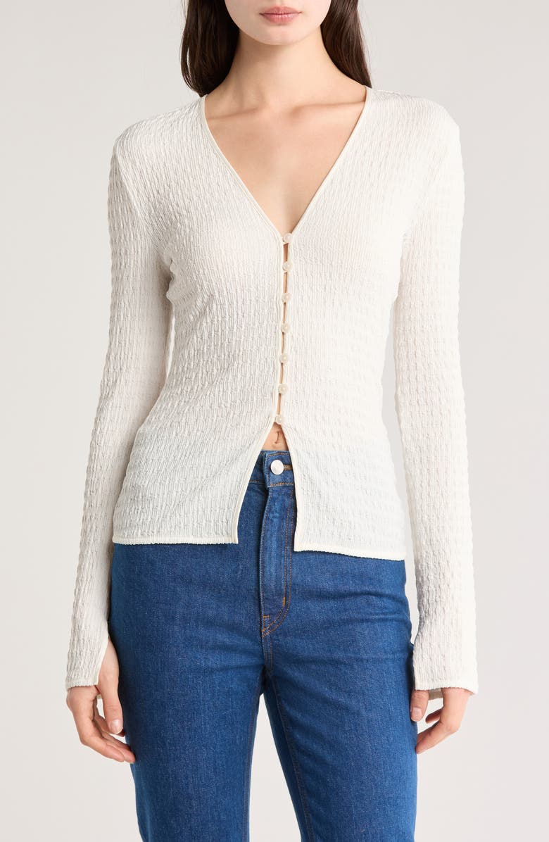 Derek Lam 10 Crosby Esmee Long Sleeve Smocked Button-Up Top, Main, color, 