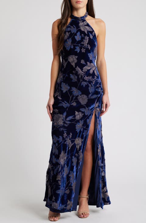 Velvet Floral Dresses for Women