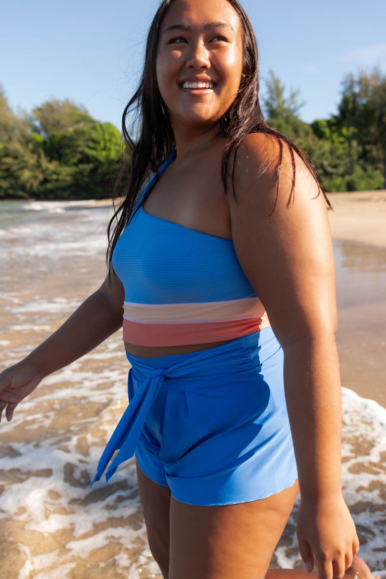One Shoulder Colorblock, Alternate, color, Vivid Blue