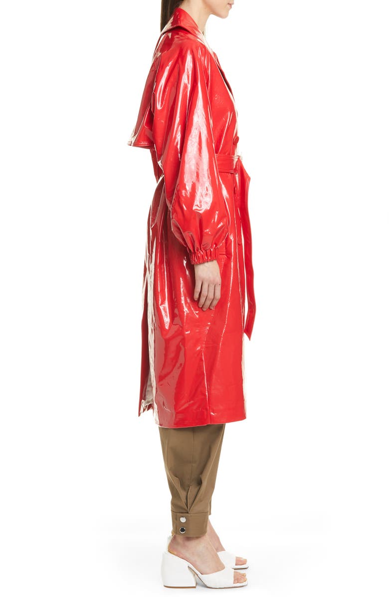 Tibi Shiny Trench Coat, Alternate, color, 
