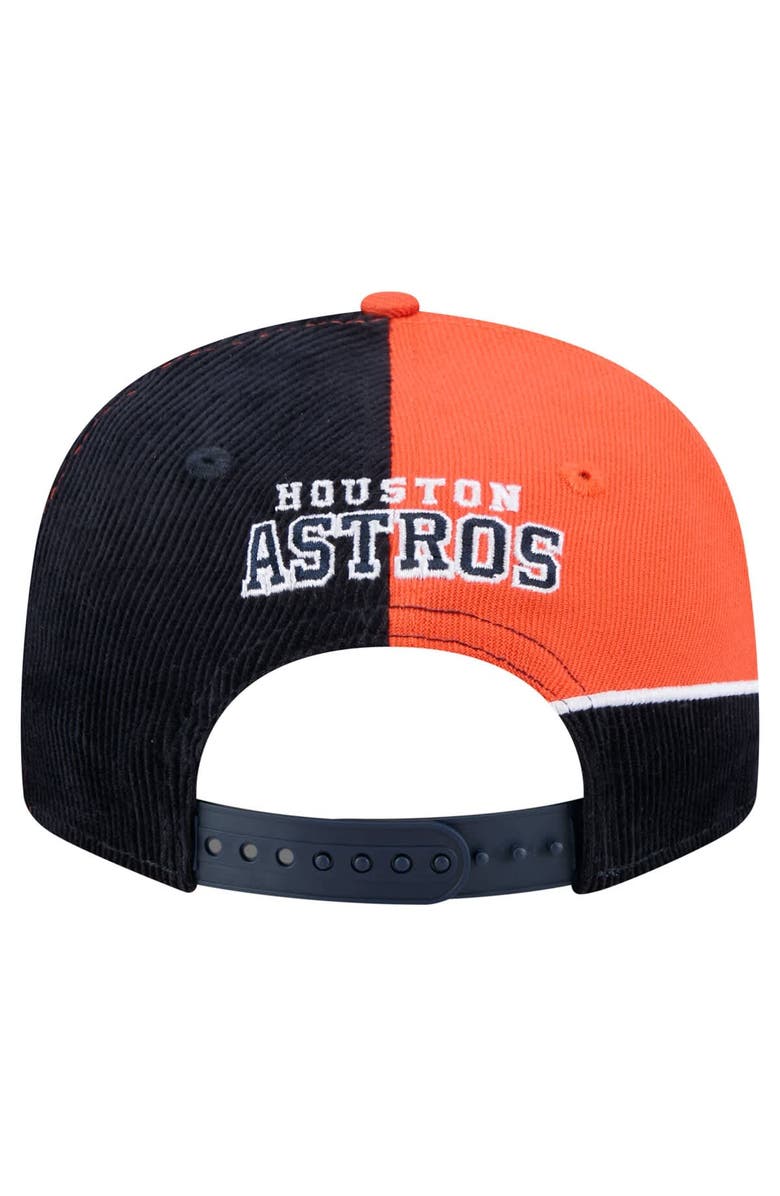 New Era Men's New Era Navy/Orange Houston Astros Retro Split Corduroy Snapback Hat, Alternate, color, Navy
