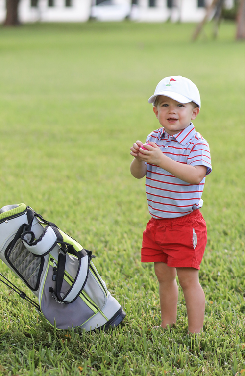 Bits & Bows Golf Flag Baseball Hat In White