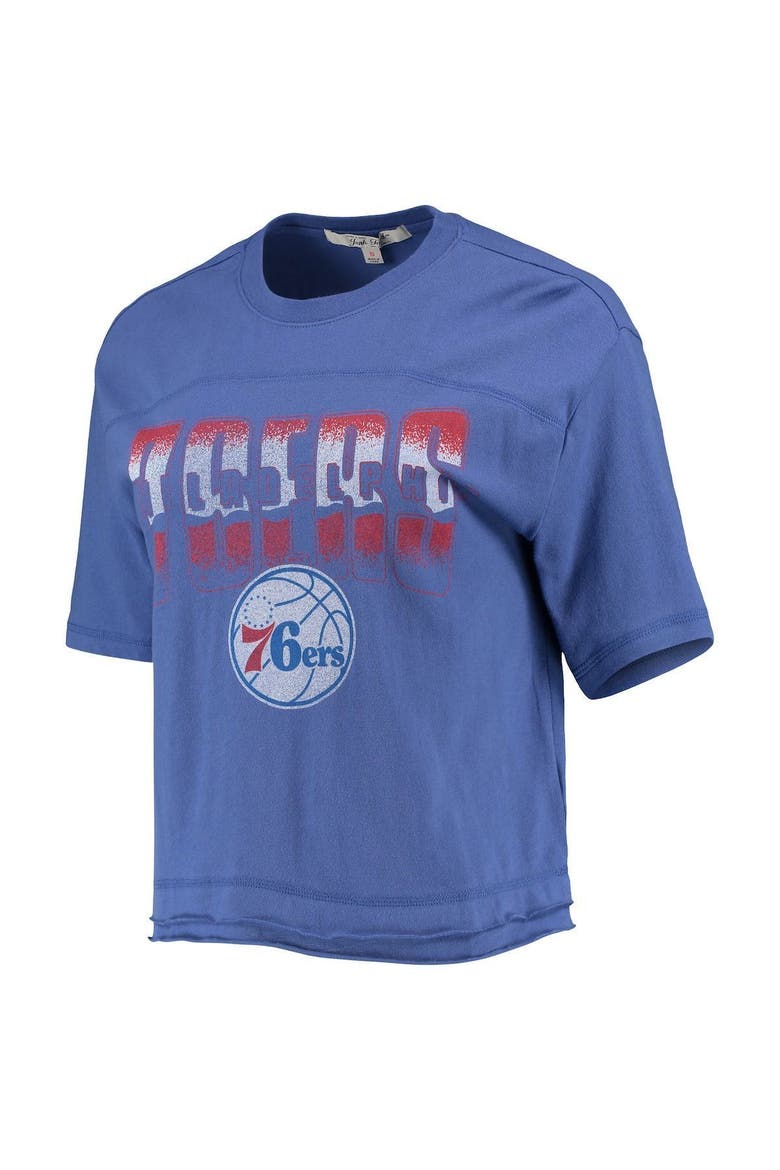 Women's Junk Food Royal Philadelphia 76ers Gradient Crop Top, Alternate, color, ROYAL
