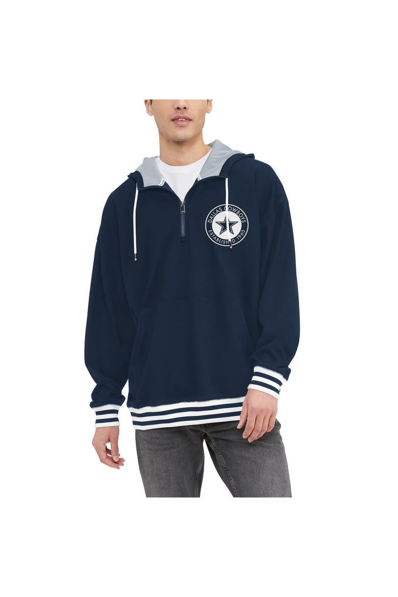 Men's Tommy Hilfiger Navy Dallas Cowboys Aaron Quarter-Zip Hoodie, Main, color, Navy