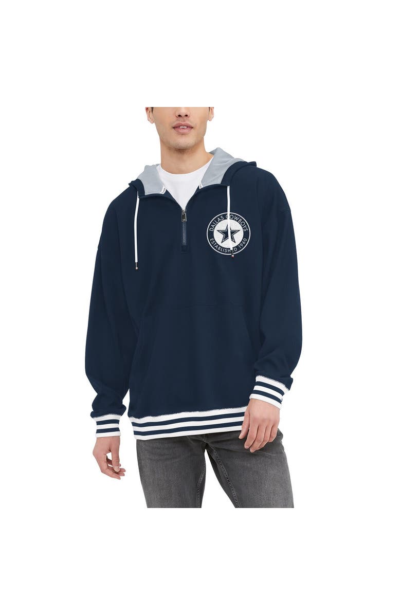 Tommy Hilfiger Men's Tommy Hilfiger Navy Dallas Cowboys Aaron Quarter-Zip Hoodie, Main, color, Navy