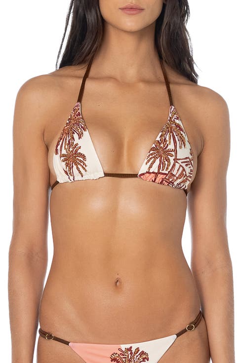 Sand Shadows Balmy Embroidered Triangle Bikini Top