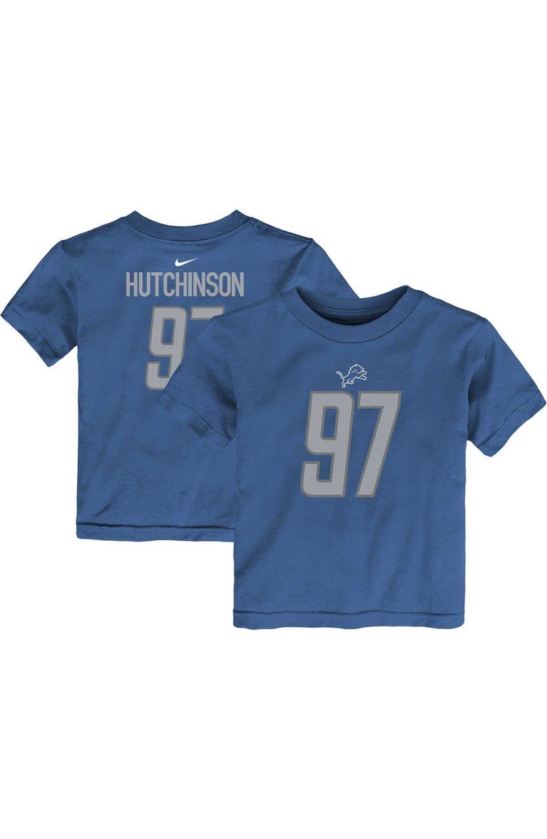 Nike Toddler Nike Aidan Hutchinson Blue Detroit Lions Player Name & Number T-Shirt, Main, color, 