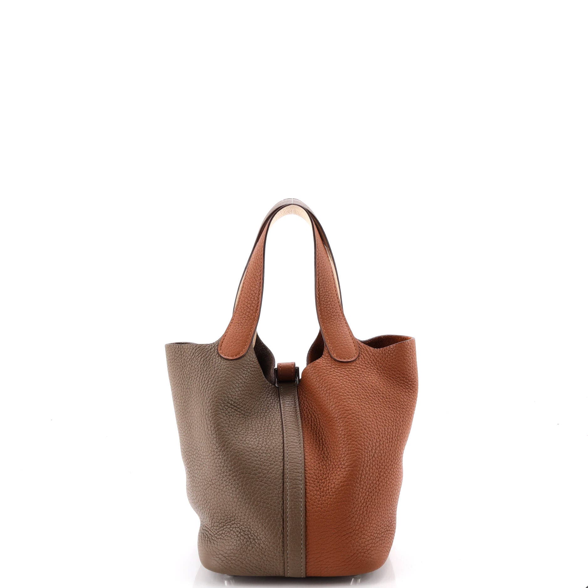 Picotin Lock Bag Tricolor Clemence PM, Alternate, color, Brown