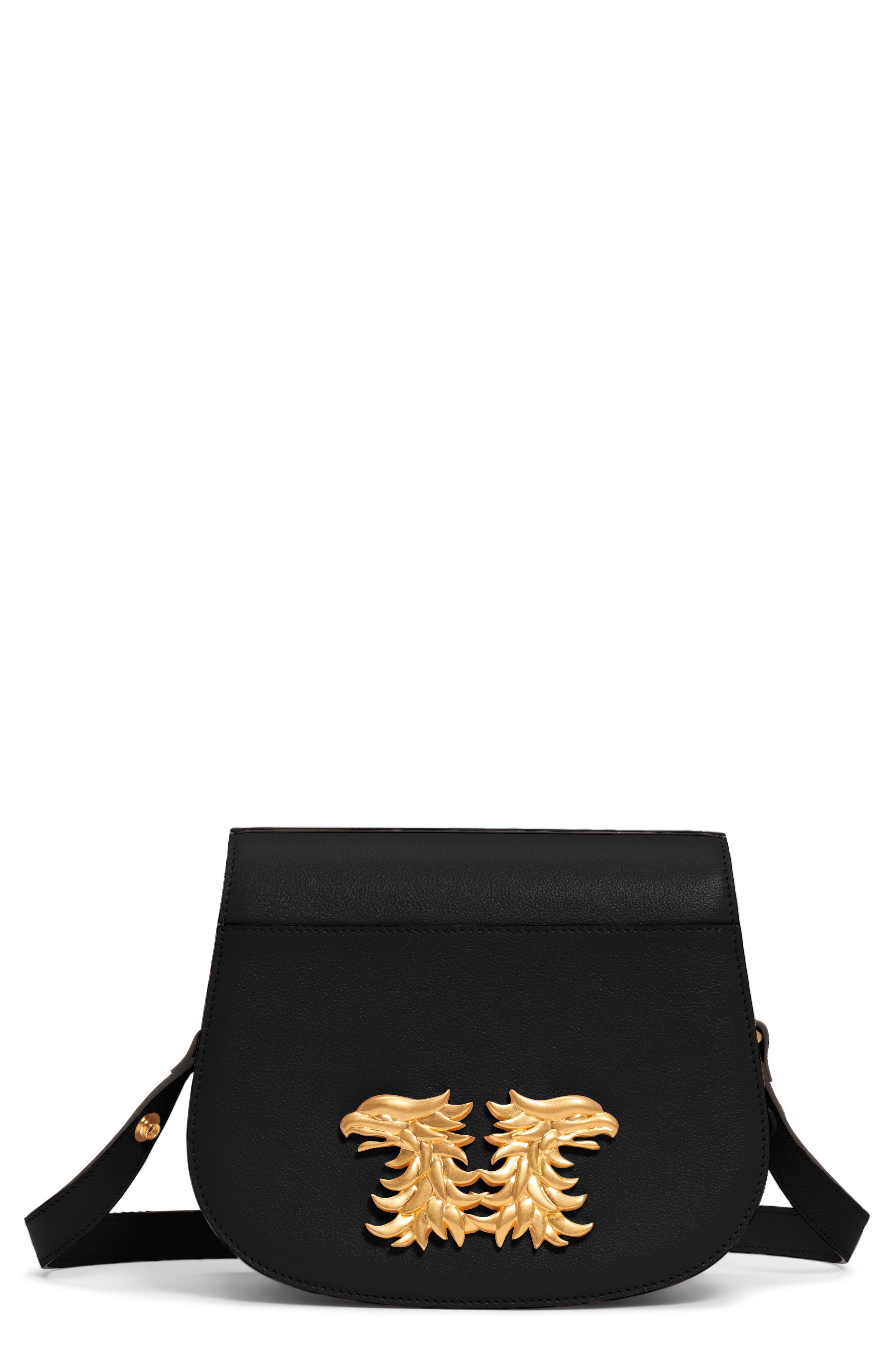 Valentino Garavani Maison Gryphon Leather Saddle Bag, Main, color, 