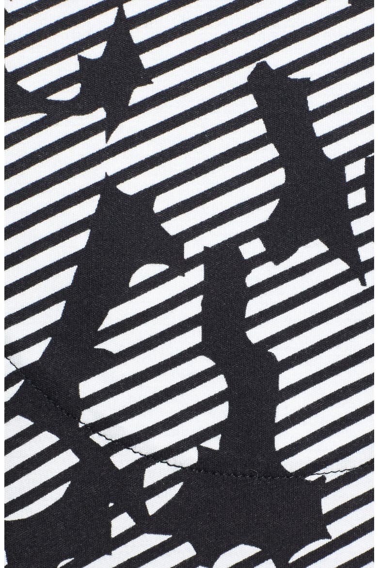 Elbow Sleeve Print Jersey Top, Alternate, color, BLACK/ WHITE PRINT