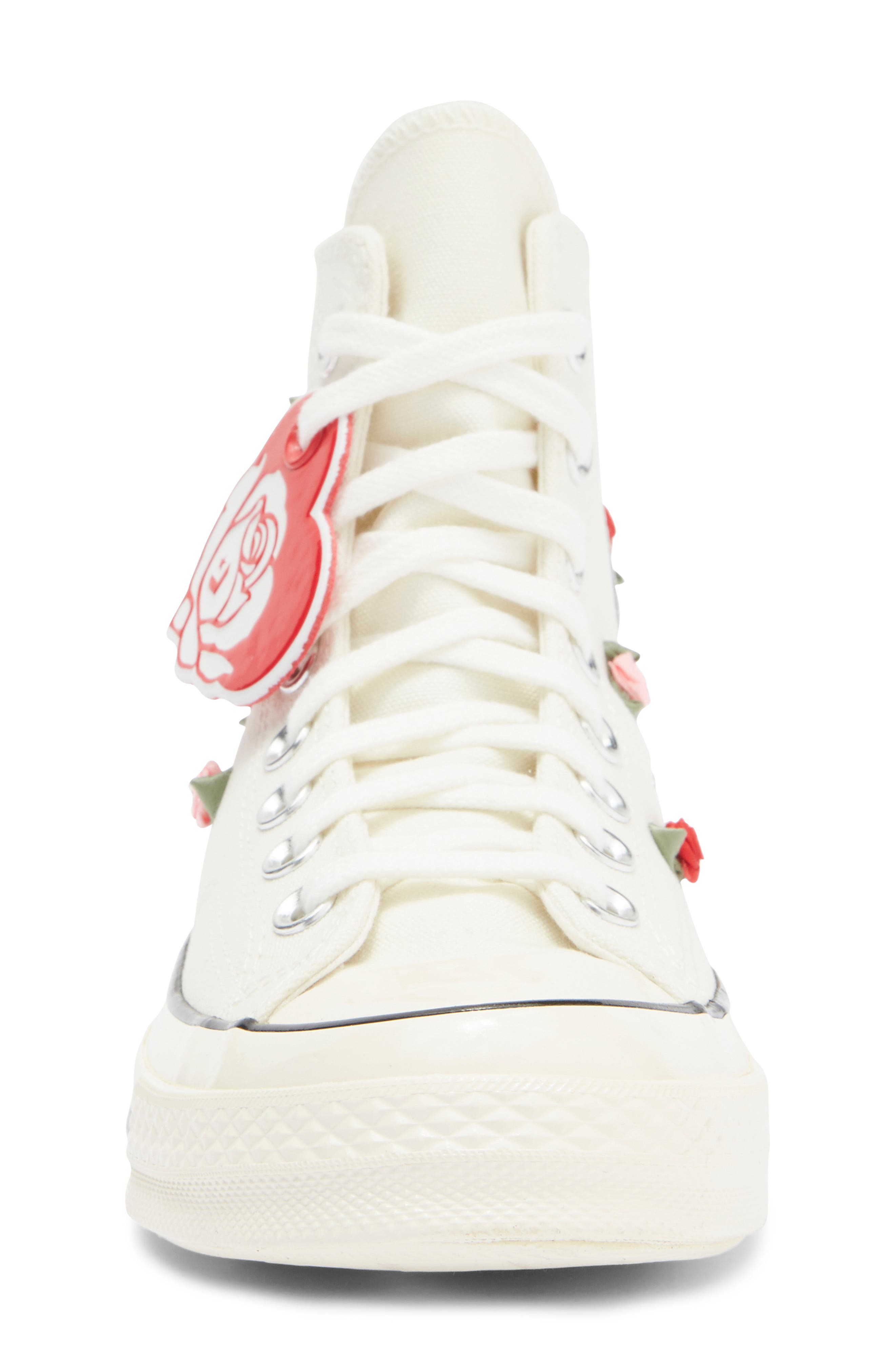 Converse Chuck 70 Hi High Top Sneaker, Alternate, color, Egret/ Red/ Lt Jellyfish