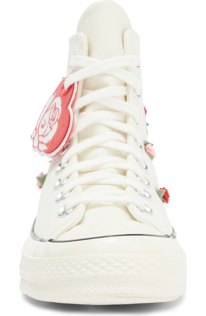 Converse Chuck 70 Hi High Top Sneaker, Alternate, color, Egret/ Red/ Lt Jellyfish