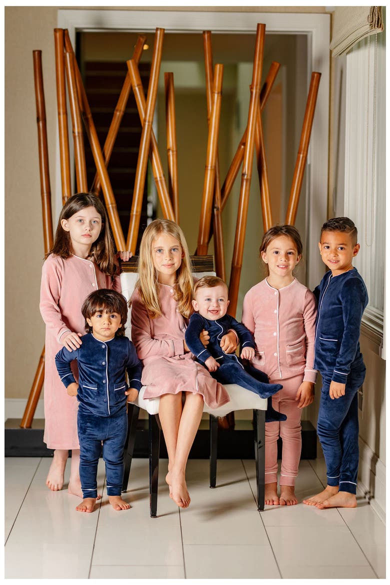 Girls Velour PJ, Alternate, color, Pink
