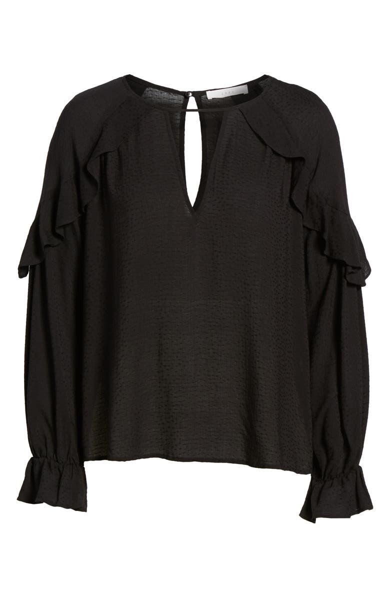 All in Favor Textured Ruffle Blouse, Alternate, color, 