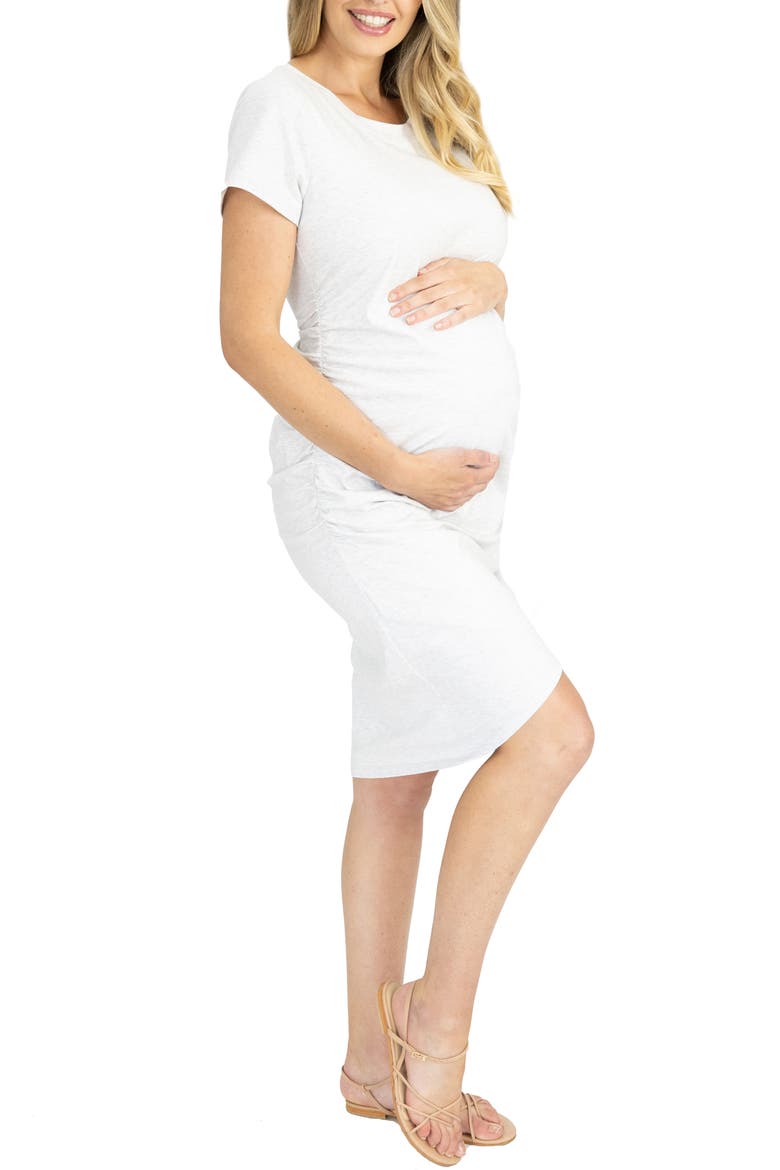 Ruched Maternity Dress, Alternate, color, GREY