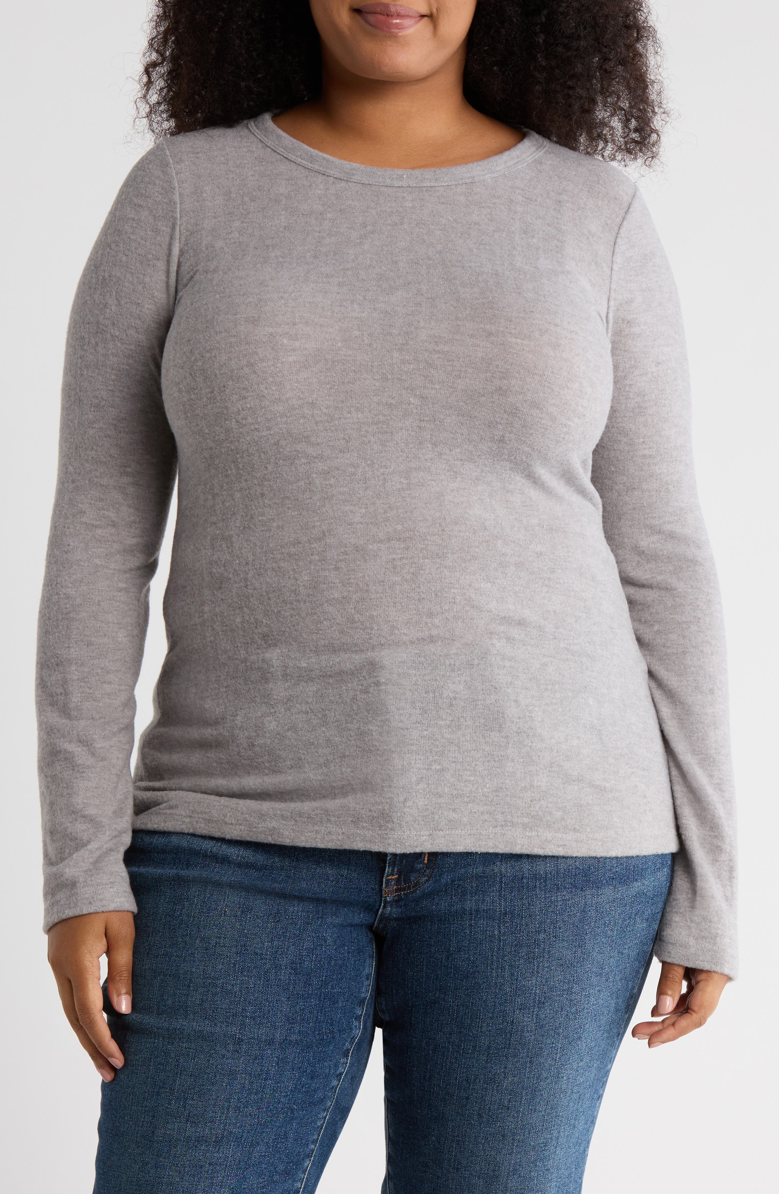 Long Sleeve Brushed Knit Top - image 3