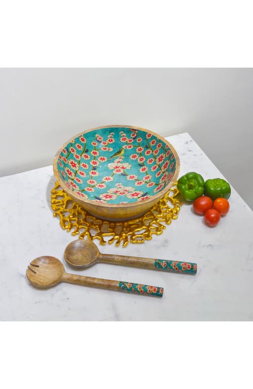 Tiramisu Blissful Blooms 3-piece Salad Set In Blue