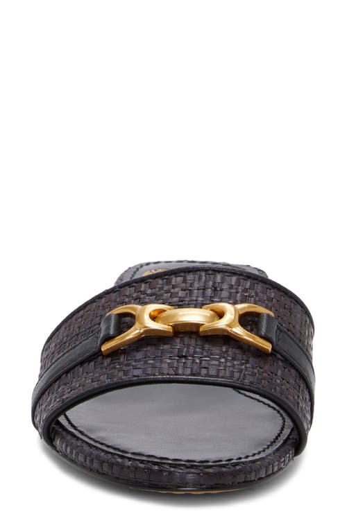 Vince Camuto Maxine Slide Sandal In Black Super Fine Raffia