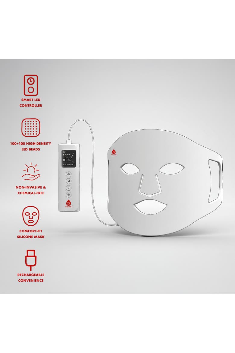 LED Light Therapy Mask with Smart Controller, Alternate, color, White