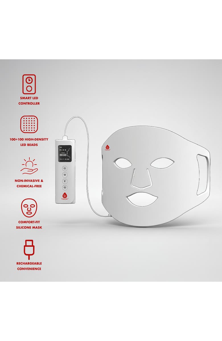 PURSONIC LED Light Therapy Mask with Smart Controller, Alternate, color, White