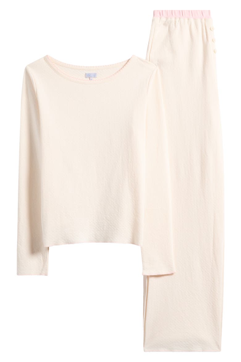 Ellie Pima Cotton Pointelle Pajamas, Main, color, ROSE WATER