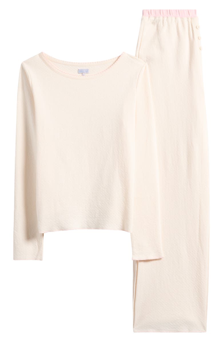 COZYLAND Ellie Pima Cotton Pointelle Pajamas, Main, color, Rose Water