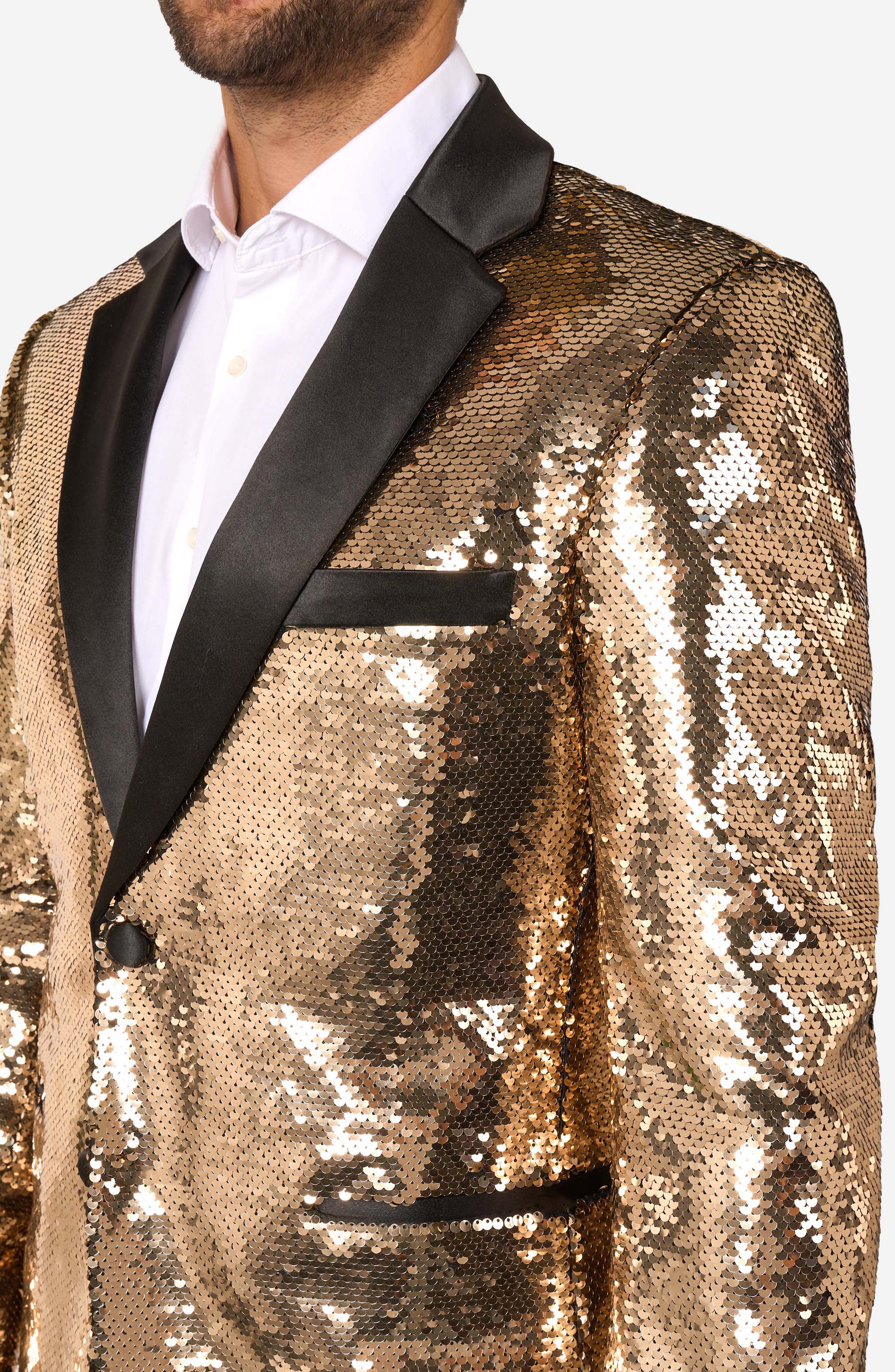 Groovy Gold Sequin Dinner Jacket - image 2