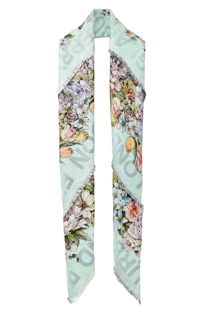 Burberry Floral Square Silk Scarf, Alternate, color, 