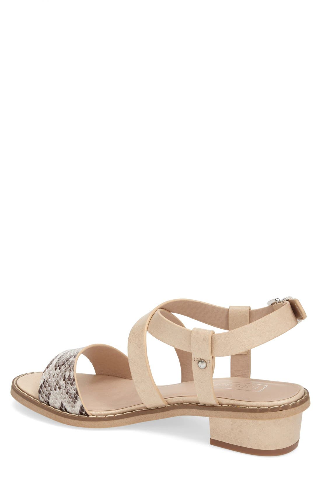 'Heartbeat' Lizard Embossed Sandal, Alternate, color, NUDE