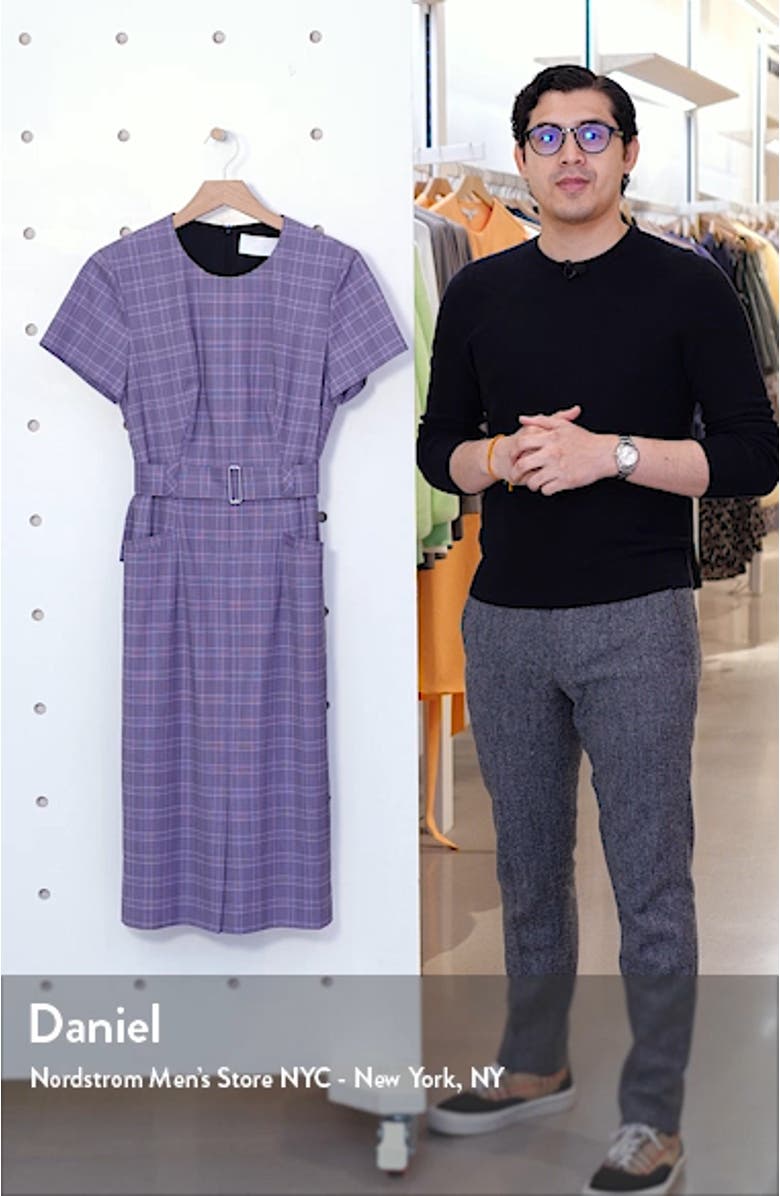 Danetty Plaid Belted Sheath Dress, sales video thumbnail