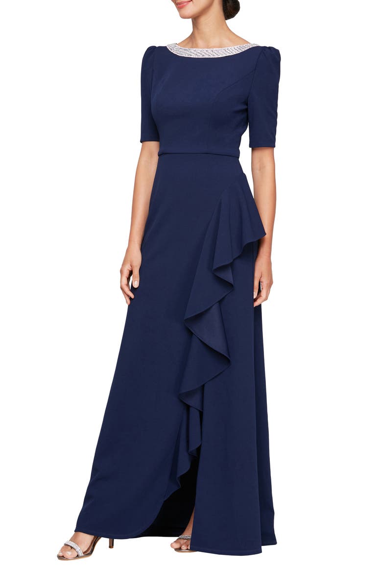 Embellished Neck Ruffle Gown video