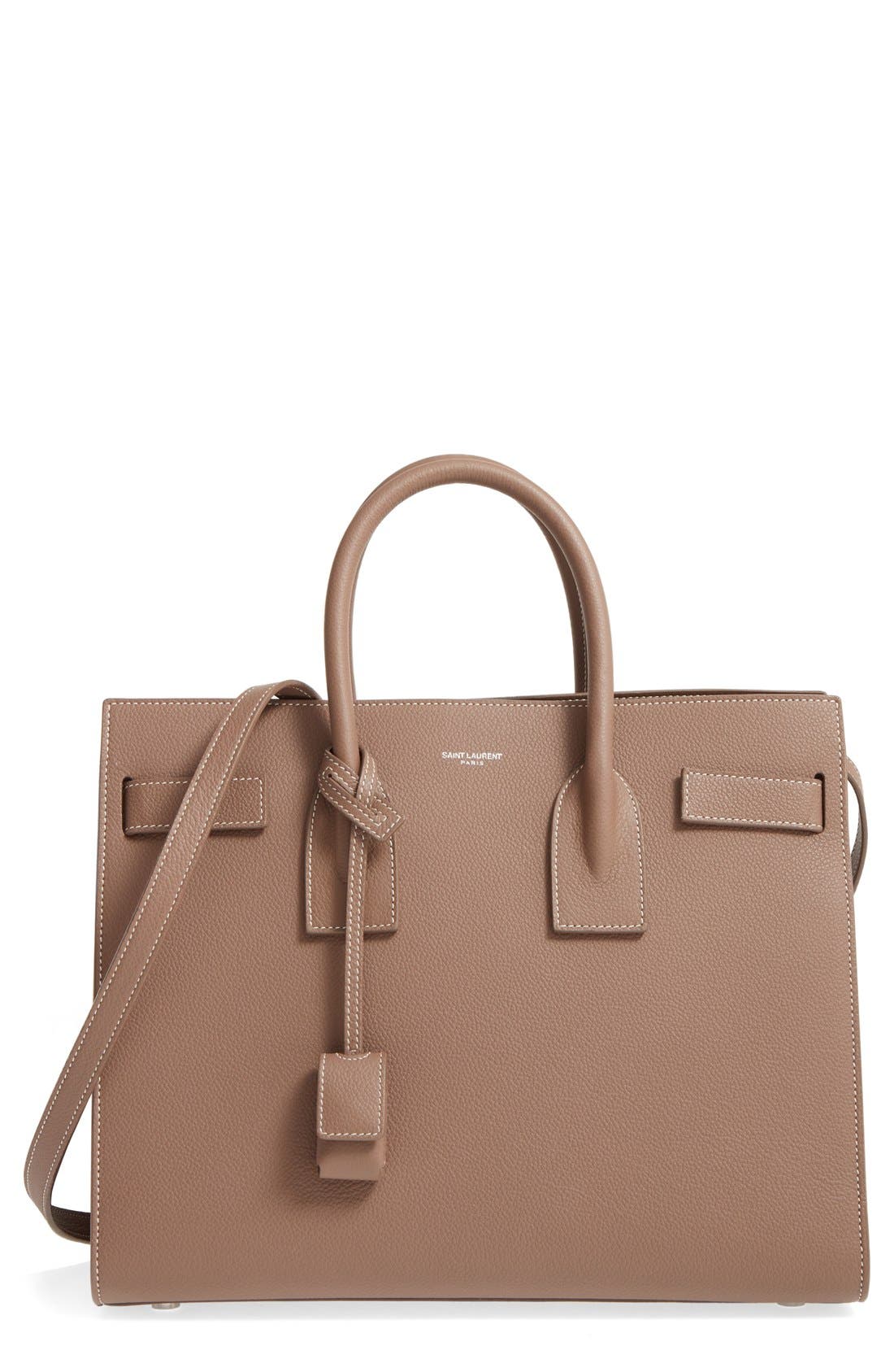 Saint Laurent Small Sac de Jour Calfskin Leather Tote, Main, color, 