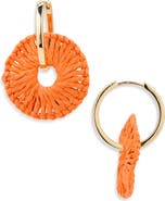 Panacea Rattan Wrapped Hoop Earrings