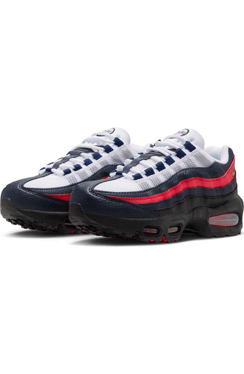 Nike Kids' Air Max 95 SE Sneaker, Main, color, Obsidian/ Red/ White/ Gold