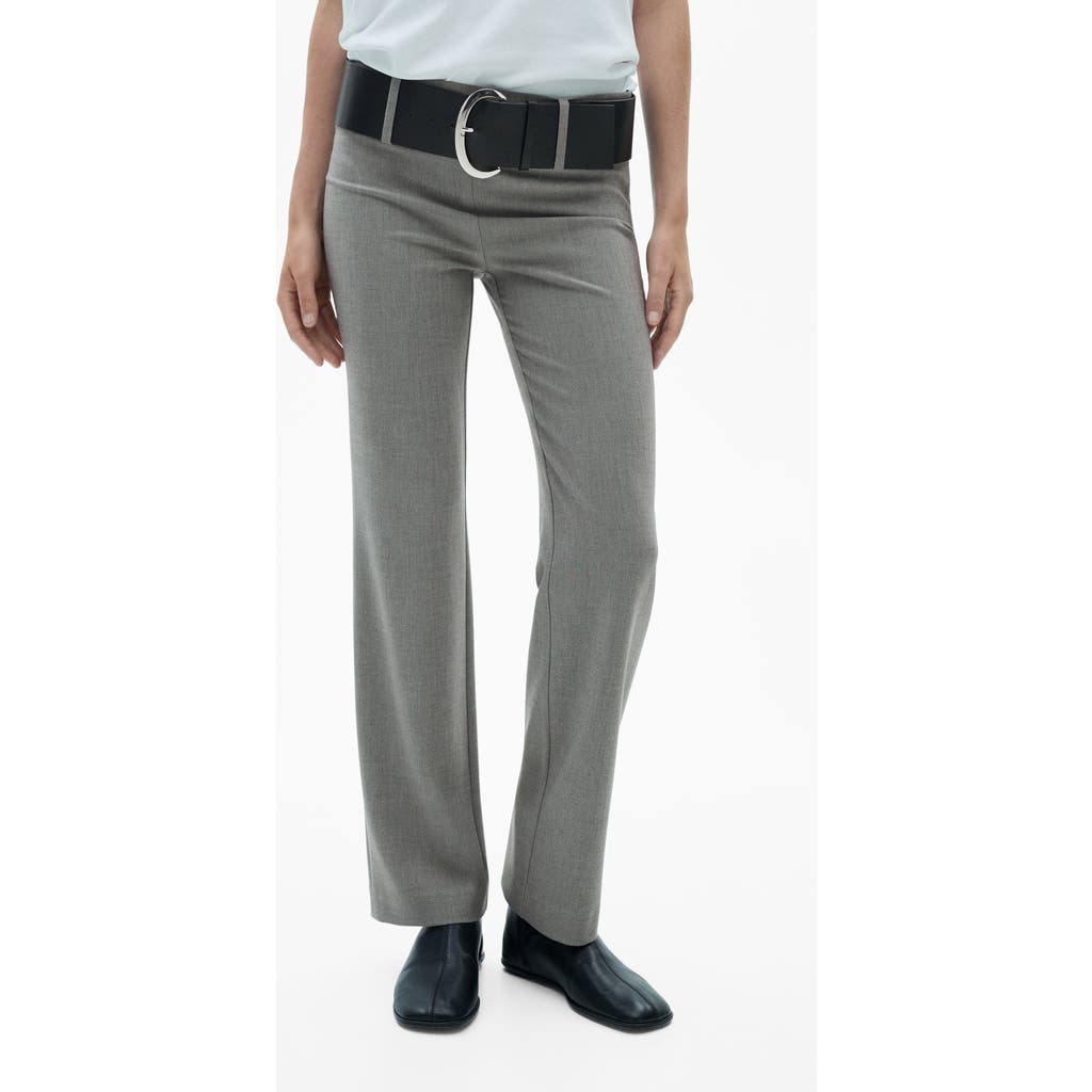 MANGO MANGO BELTED STRAIGHT LEG PANTS
