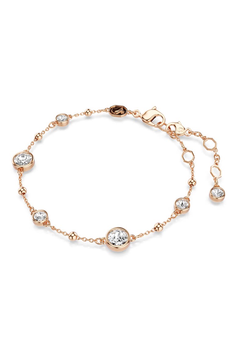 Imber Crystal Station Bracelet, Alternate, color, ROSE GOLD/ WHITE