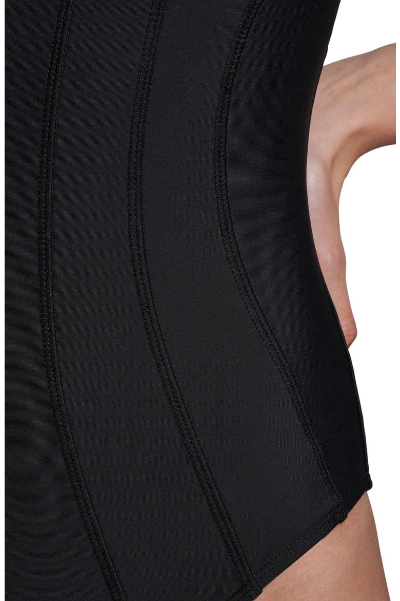 Seam Detail One-Piece Swimsuit, Alternate, color, BLACK