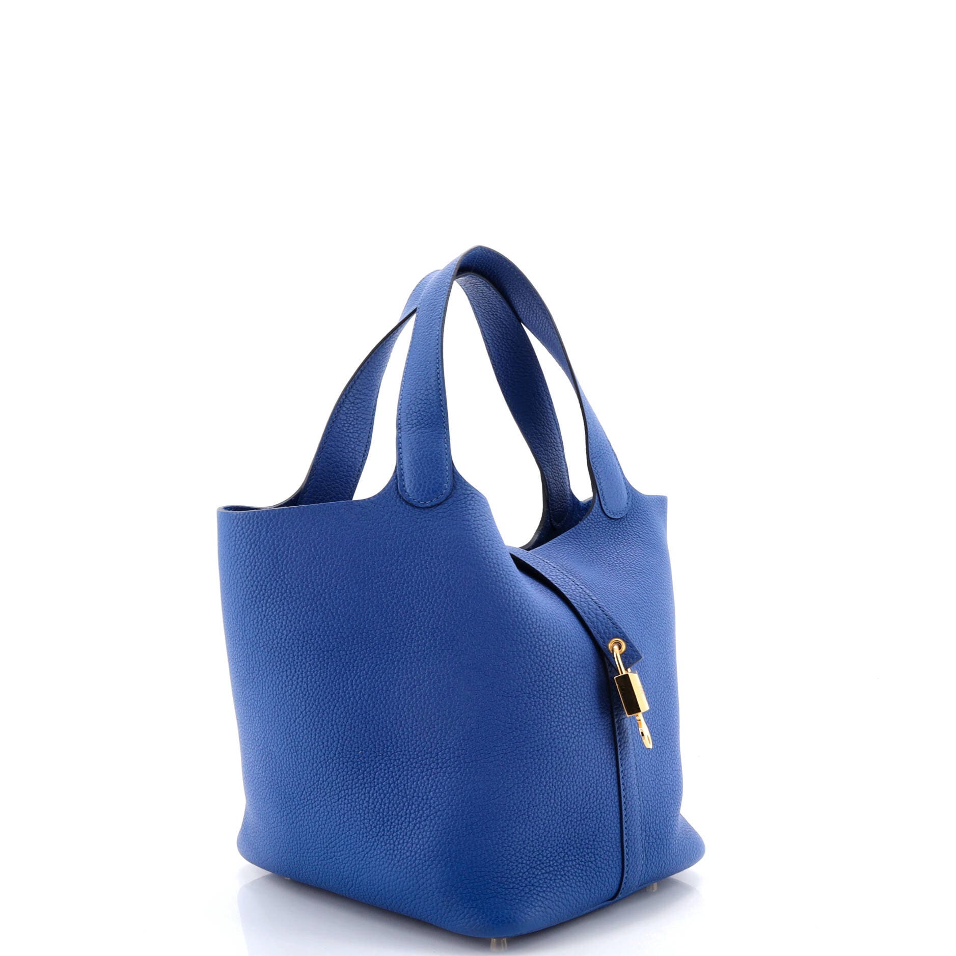 Pre-Owned Hermes Picotin Lock Bag Clemence MM, Alternate, color, Bleu France