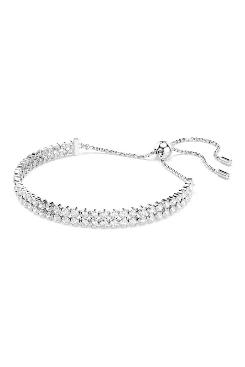 Matrix Crystal Double Row Slider Bracelet, Alternate, color, WHITE