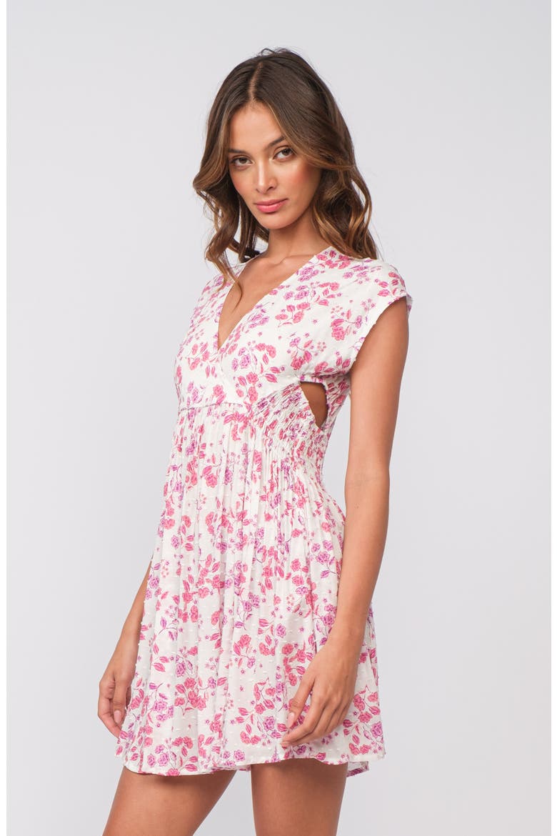 Clip Dot Cutout Minidress, Alternate, color, PINK