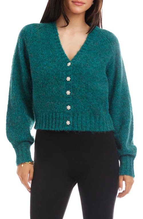 Karen Kane Pearl Button Cardigan In Blue