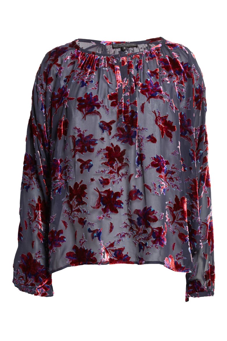 Yuni Floral Burnout Blouse, Alternate, color, PURPLE MULTI