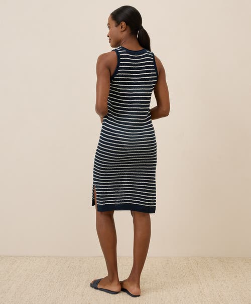 Pact Beachside Linen Crochet Cover-up Made With Organic Cotton In Blue