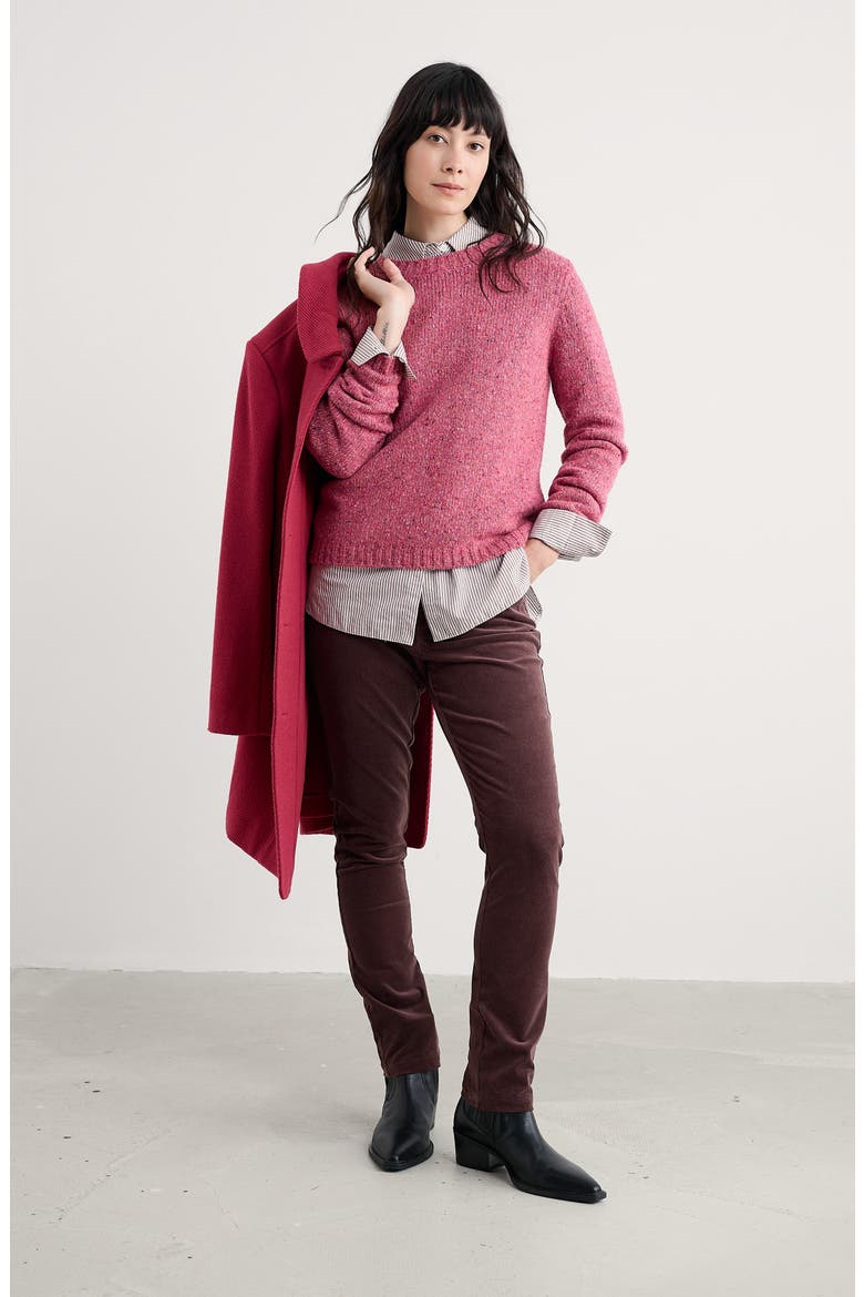 Dawson Pick Merino Wool Blend Crewneck Sweater, Alternate, color, KNIT MELANGE SQUASH