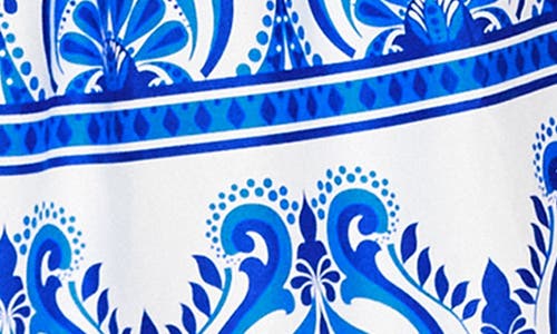 Shop Boden Mya Print Long Sleeve Cotton Dress In Blue, Ornamental Floral