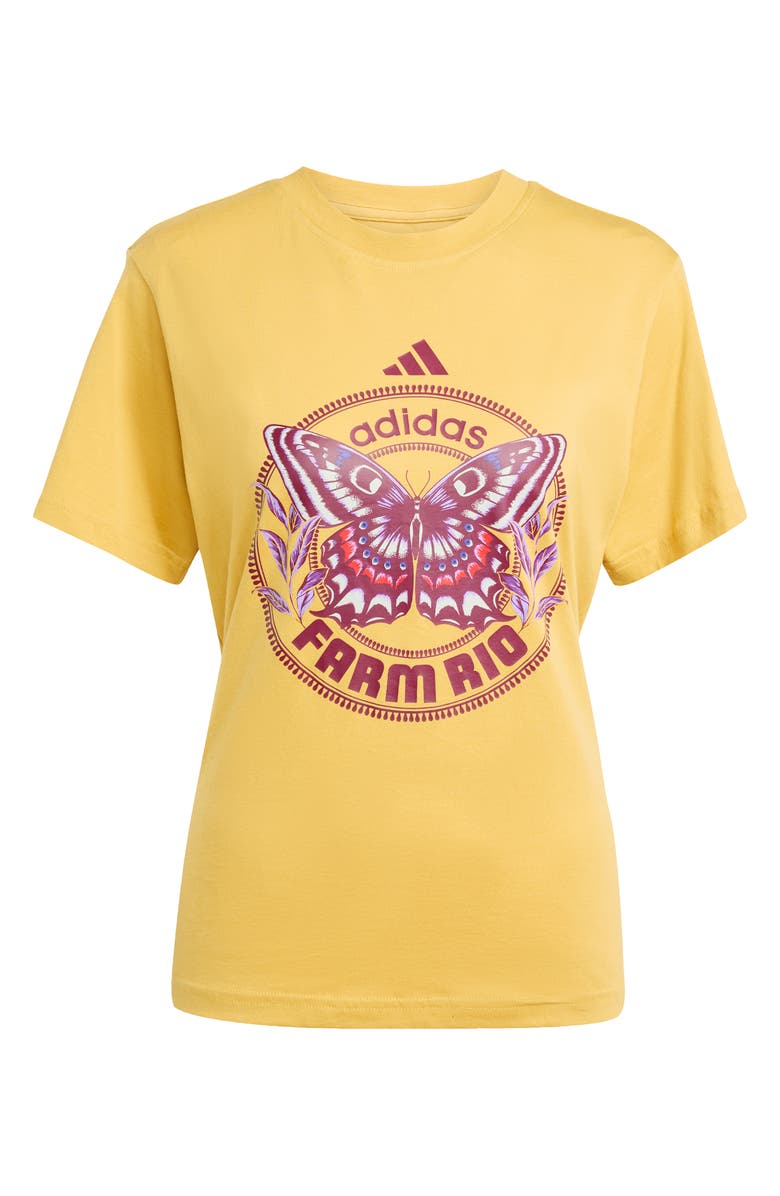 ADIDAS X FARM RIO Butterfly Cotton Graphic T-Shirt, Alternate, color, Corn Gold